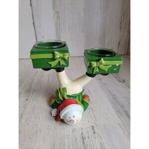 Yankee‎ candle Snowman gymnastics tealight holder AS IS Xmas home decor Candle